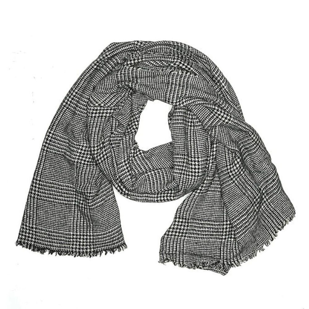 Plaid Winter Scarf, Black/White, Zara